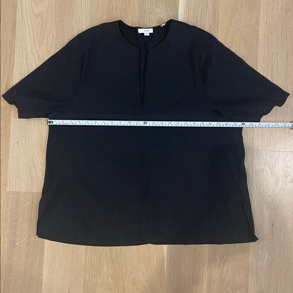 Vince Split Neck Linen Blend Tunic Top - Black XL NWOT - Picture 3 of 3